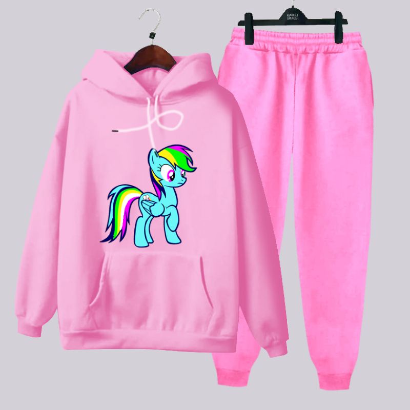 setelan hoodie celana panjang anak/hoodie kuda poni model kekinian/umur 3-17 tahun/bisa COD