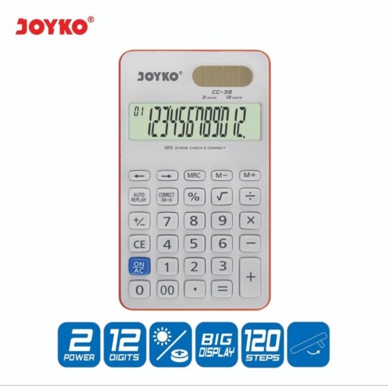 JOYKO CC38 CHECK &amp; CORRECT CALCULATOR 12 Digits - Kalkulator Meja CC 38