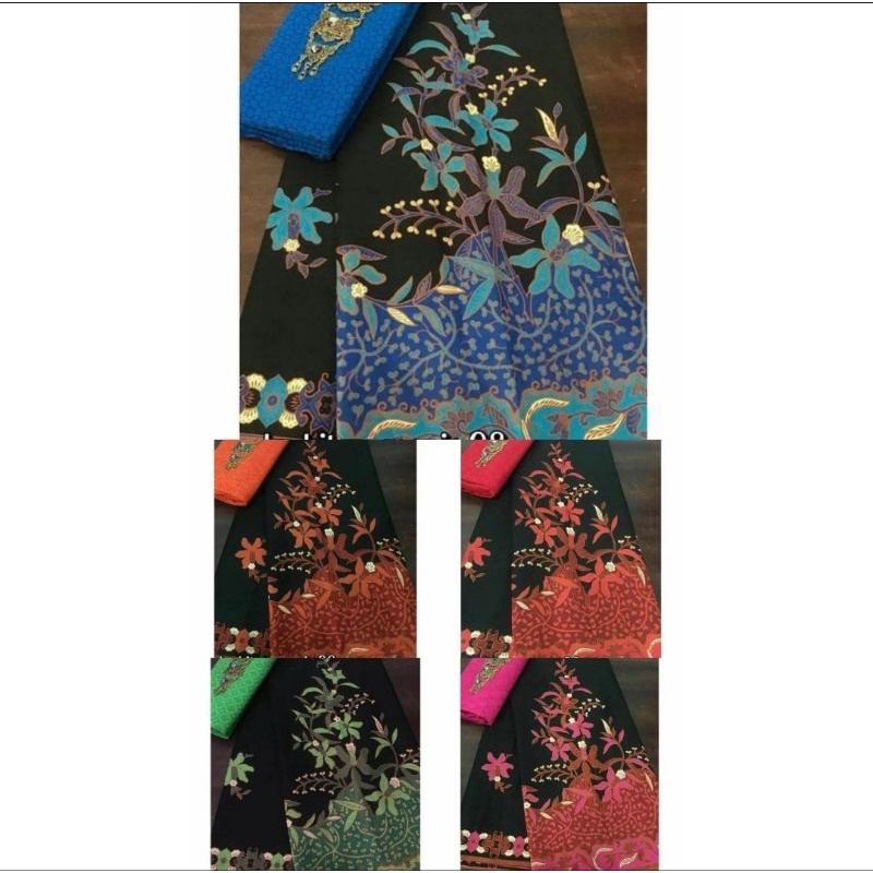 kain batik h.santoso hitam manis 08 original unggul jaya