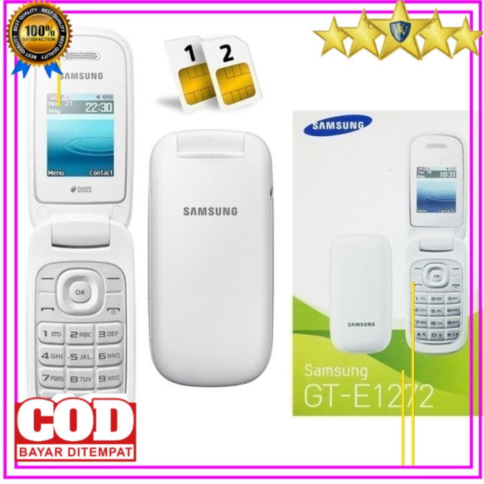 SAMSUNG LIPAT ORIGINAL 98% BARU DUAL SIM  CARAMEL GT 1272 HP JADUL ORI 2 SIM  ORI MURAH COD FREEONG