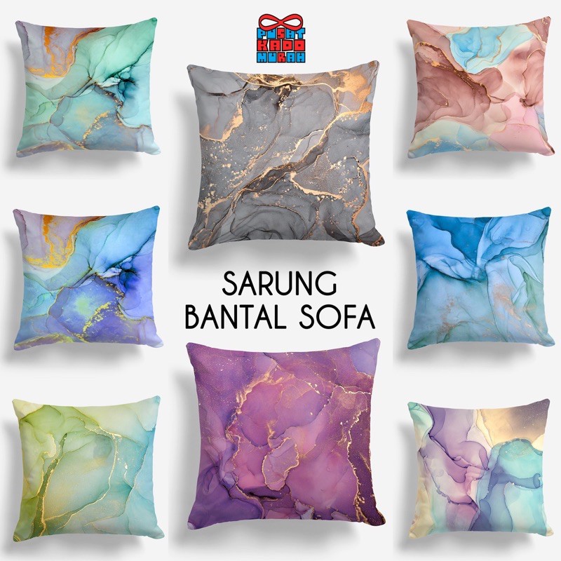 COVER SARUNG Bantal Sofa Motif Premium Marble 40xr40 cm - Pusat Kado Murah