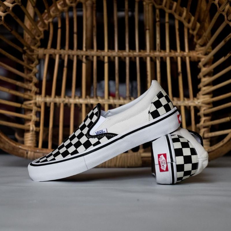 Vans Slip On Pro Checkerboard Black White
