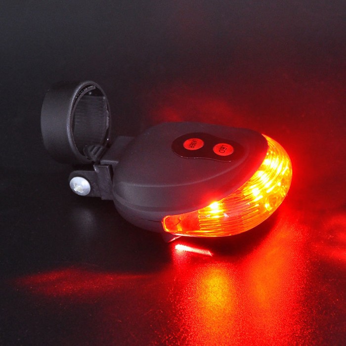 Lampu Sepeda Lipat MTB LED+Laser taffLED - Super terang - Merah