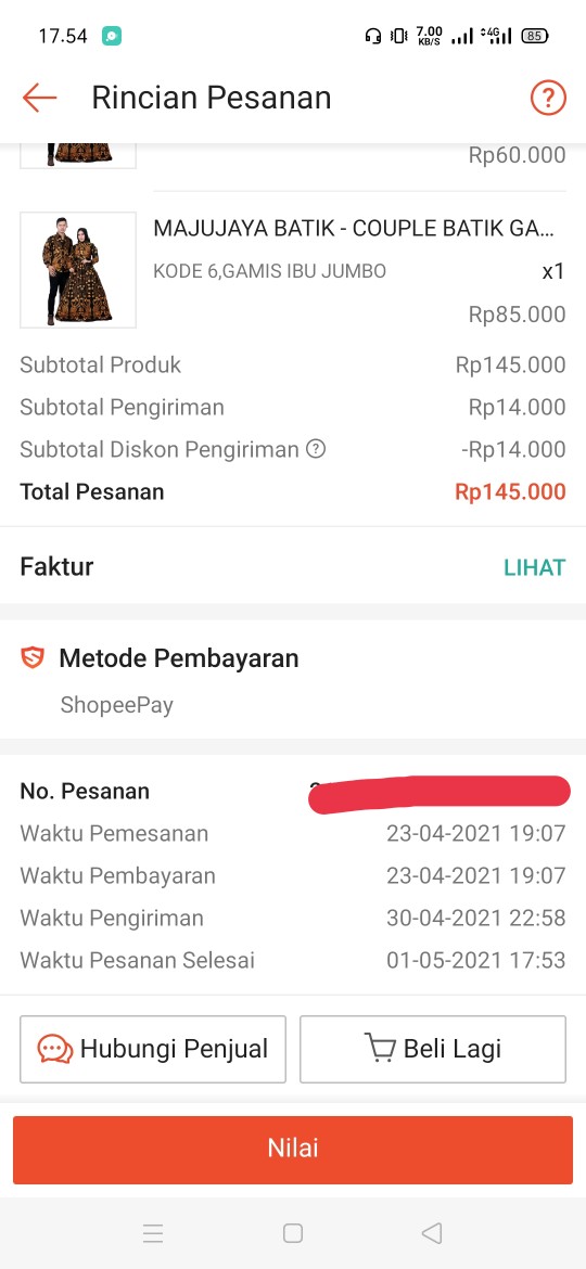 Majujaya Batik - Couple Batik Gamis / Dress Batik Couple - Cb308