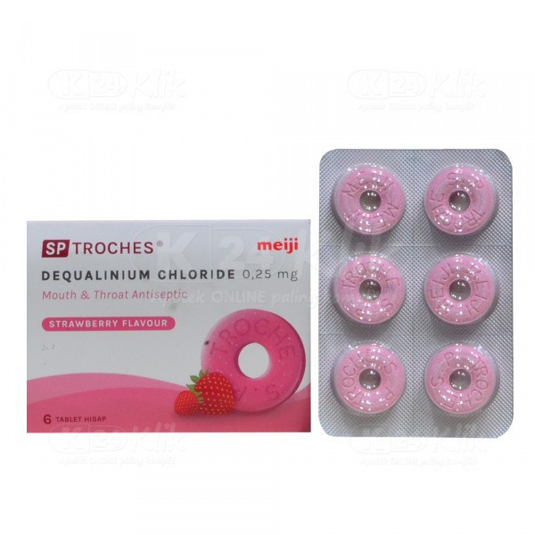 SP TROCHES / OBAT RADANG / ISI 12 TABLET HISAP - Strawberry