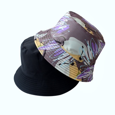 Topi Nelayan Bahan Katun Motif Graffiti Gaya Hip Hop Korea Untuk Unisex