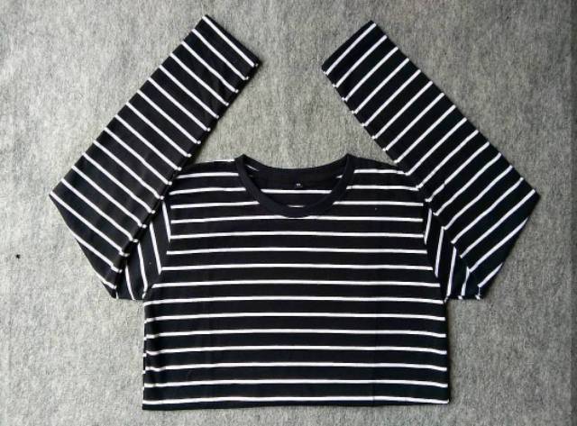 KAOS LONG STRIPE DOMINAN BLACK