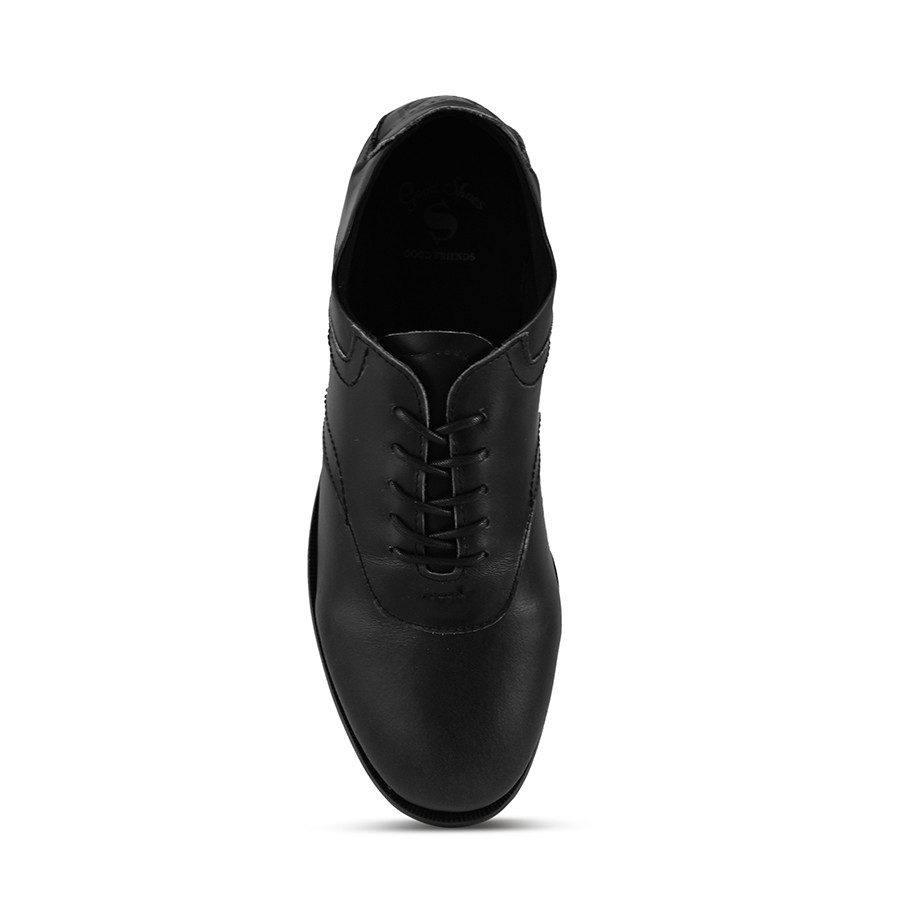 Sauqi Footwear Spancer Sepatu Pria Sepatu Kulit Asli Casual Formal Low Boots - Hitam