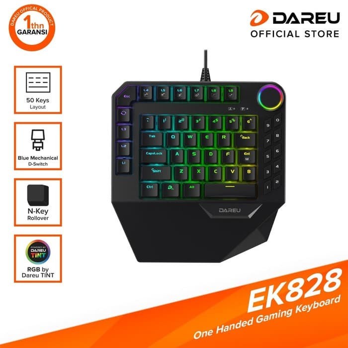 DAREU EK-828 Single Hand Mechanical Keyboard / Dareu EK828