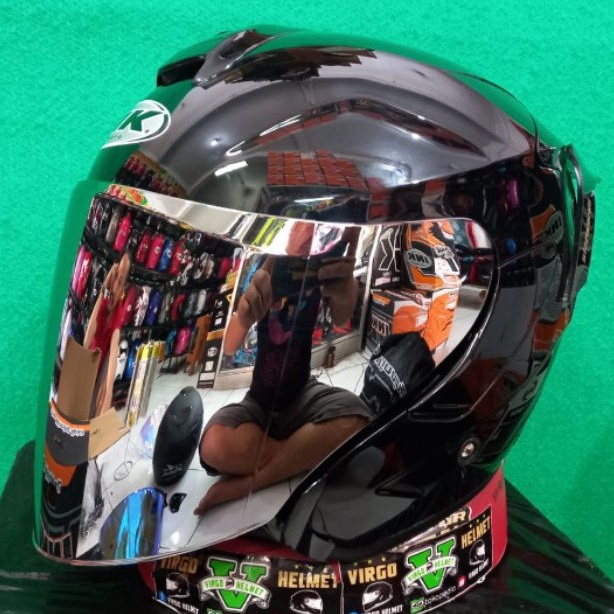 INK HELM DYNAMIC BLACK GLOSSY PAKET GANTENG