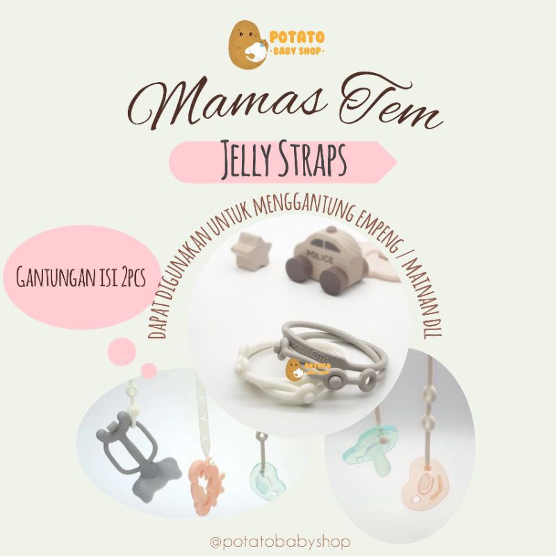 Mamas Tem Jelly Strap - White Melange Mamastem Tali Gantungan Empeng Mainan