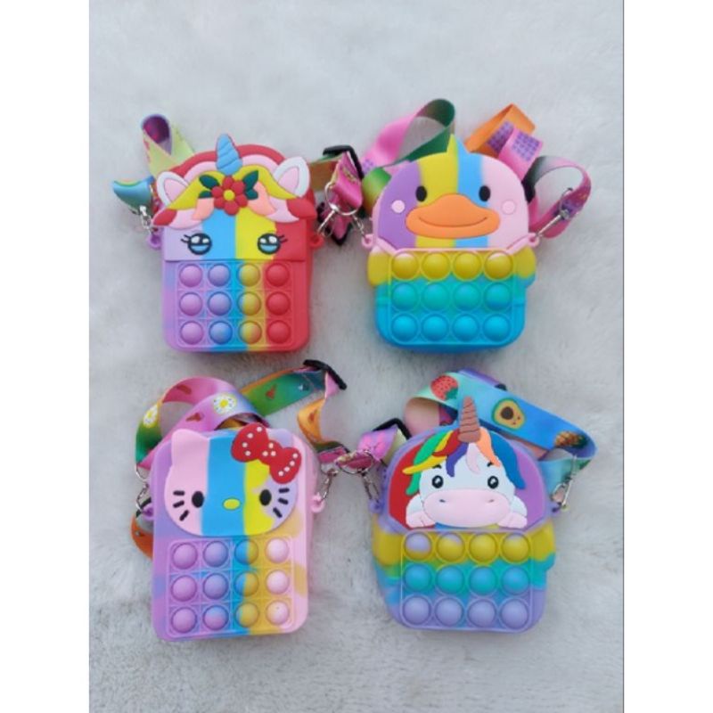 Tas Pop It Rainbow,Tas Pop It Selempang,Tas Pop It Anak,Tas Pop It Viral