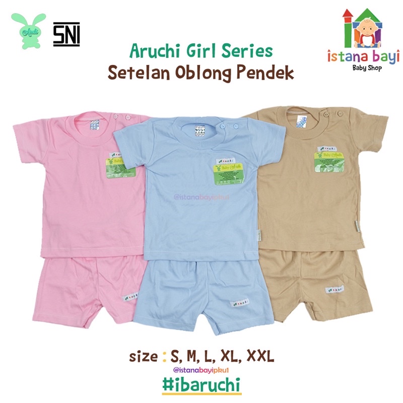 Aruchi Setelan Oblong Pendek Warna Boy / Girl - Aruchi Piyama Bayi / Aruchi Piyama Anak