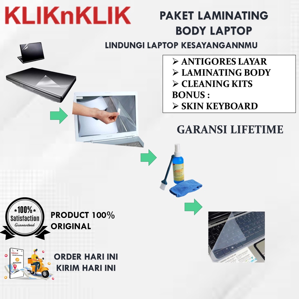 Paket Antigores FREE Laminating Body Laptop