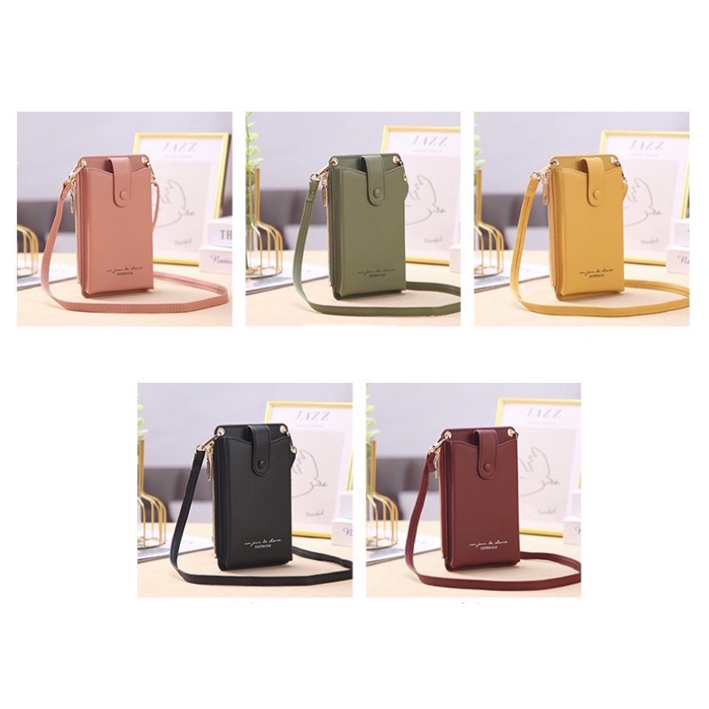 Tas Selempang Kulit Wanita Dompet Hp Cewek Tas Multifungsi Mini Bag Slingbag FY C293-1