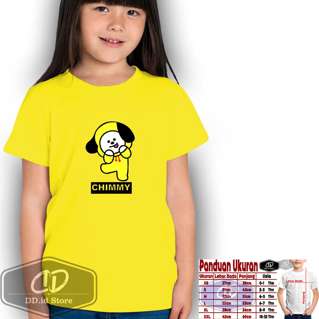 Baju CHIMMY Anak / Baju BTS / Baju BT21 / Kaos Anak / Kaos CHIMMY / Baju Anak BTS
