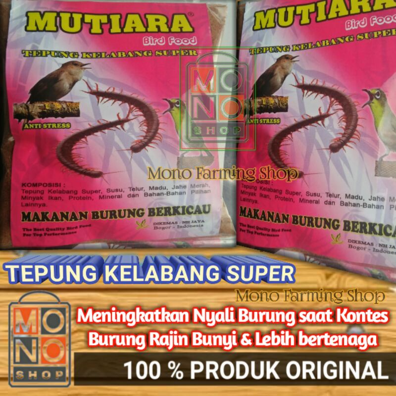 doping burung extra fooding TEPUNG KELABANG SUPER,  UNTUK BURUNG BERKICAU