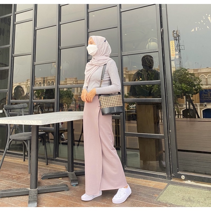 SALE 6:6‼️(BISA COD) LADY SKIRT (ROK LAYER)/ ROK MODEL SEMI SPAN-GREY