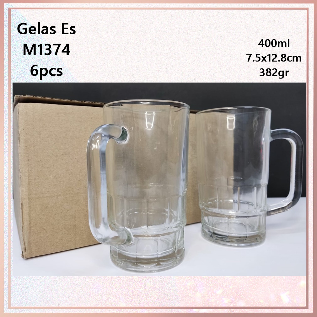 [Set 6pcs] Gelas Es Kaca M1374 6pcs