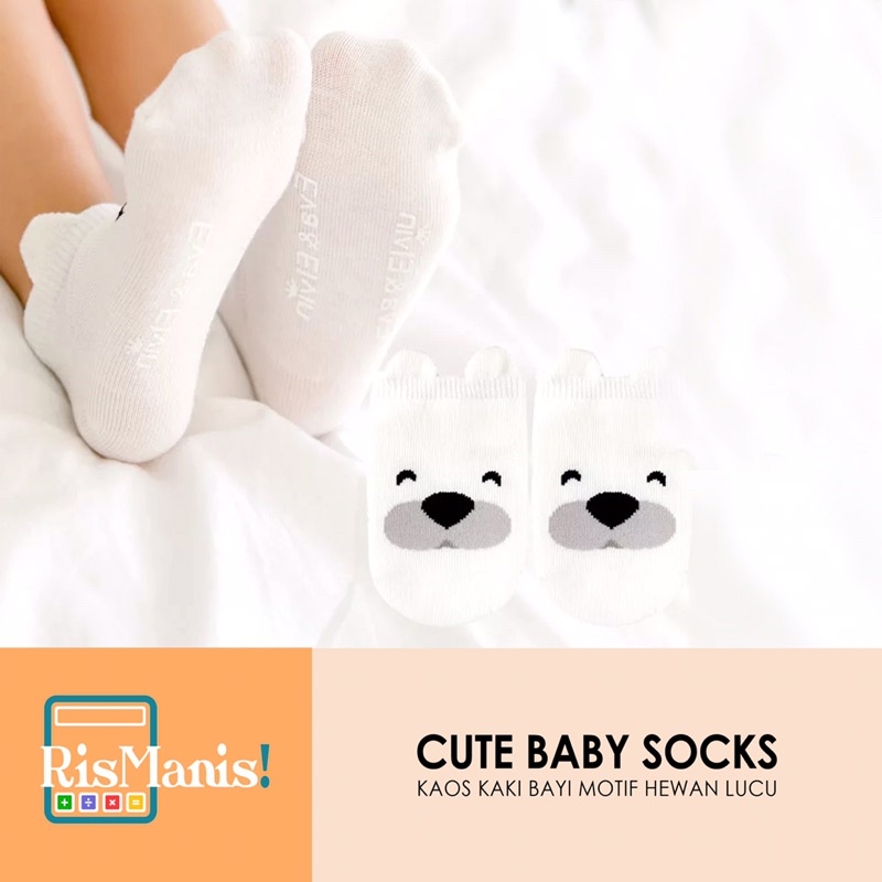 CUTE BABY SOCKS - Kaos Kaki Bayi Buah Hati Motif Hewan Aneka Warna Lucu All Size Lembut Nyaman