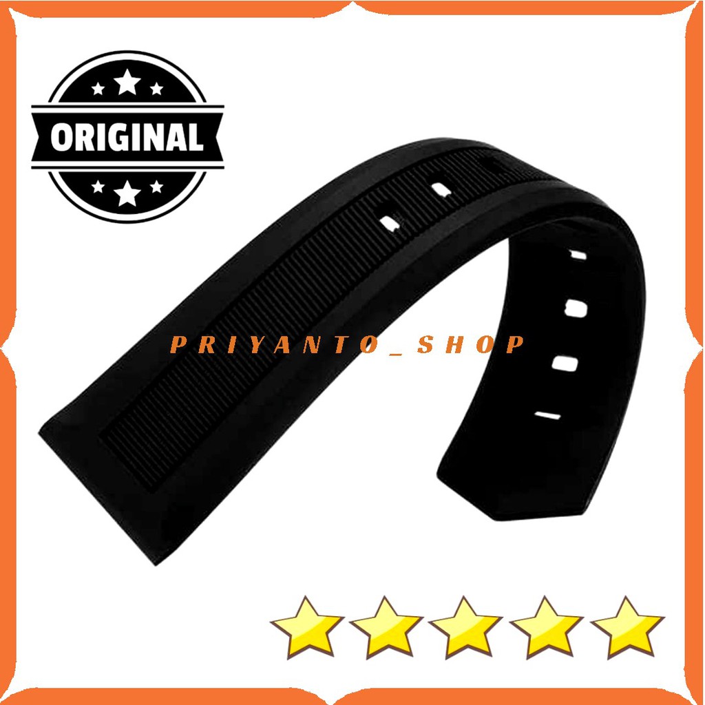 Tali Jam Tangan Black Soft Silicone Rubber Diver Strap 22mm TR-1002H