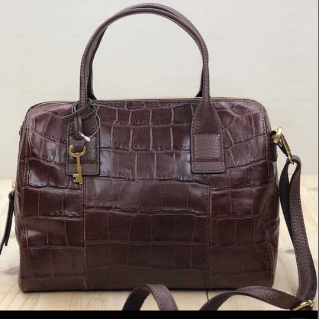 Fossil Jori Satchel Croco Large