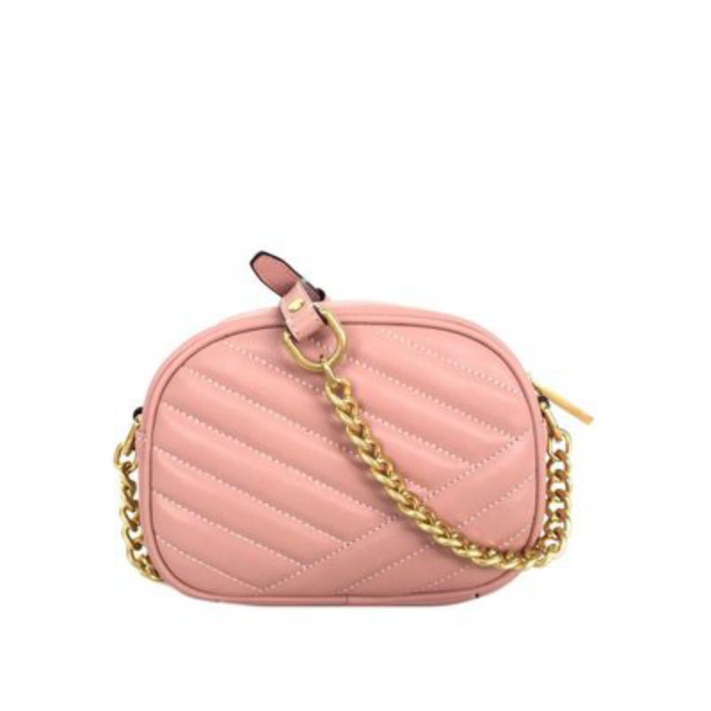 Tory Burch Kira Chevron Small Camera Bag Pink