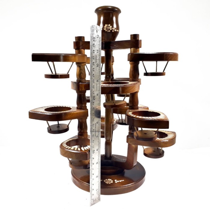 WARUNG.LETHA TEMPAT RAK WADAH AQUA GELAS MODEL BONSAI UKIR CUKIT KAYU JATI