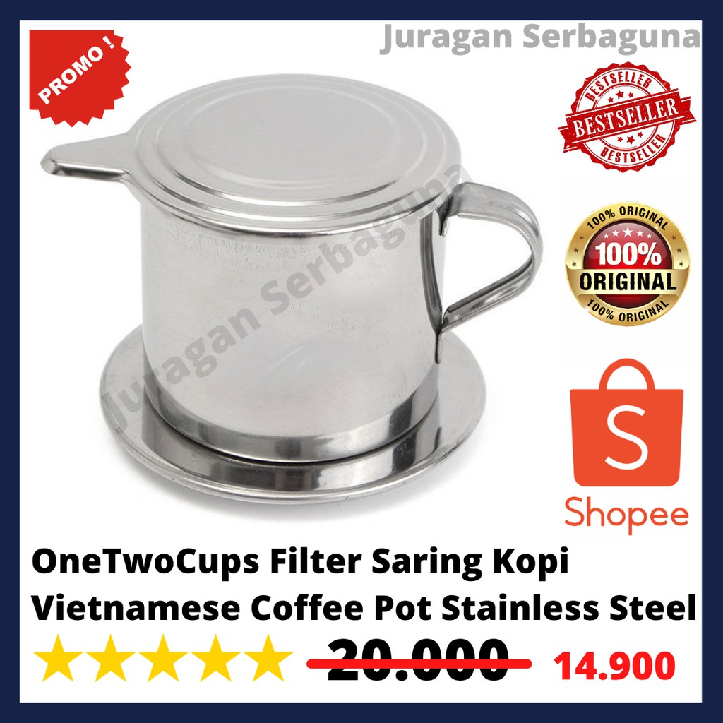 OneTwoCups Filter Saring Kopi Vietnamese Coffee Pot Stainless Steel