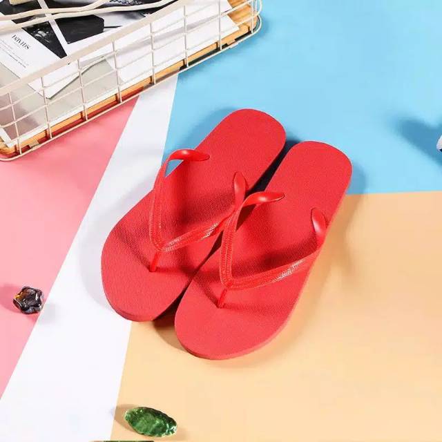 Big Sale] Sandal Jepit Wanita Polos Tali Jely