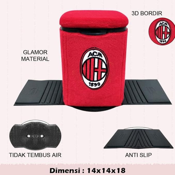 Tempat Sampah Mobil , Aksesoris Mobil Karakter ACMILAN ACM AC MILAN