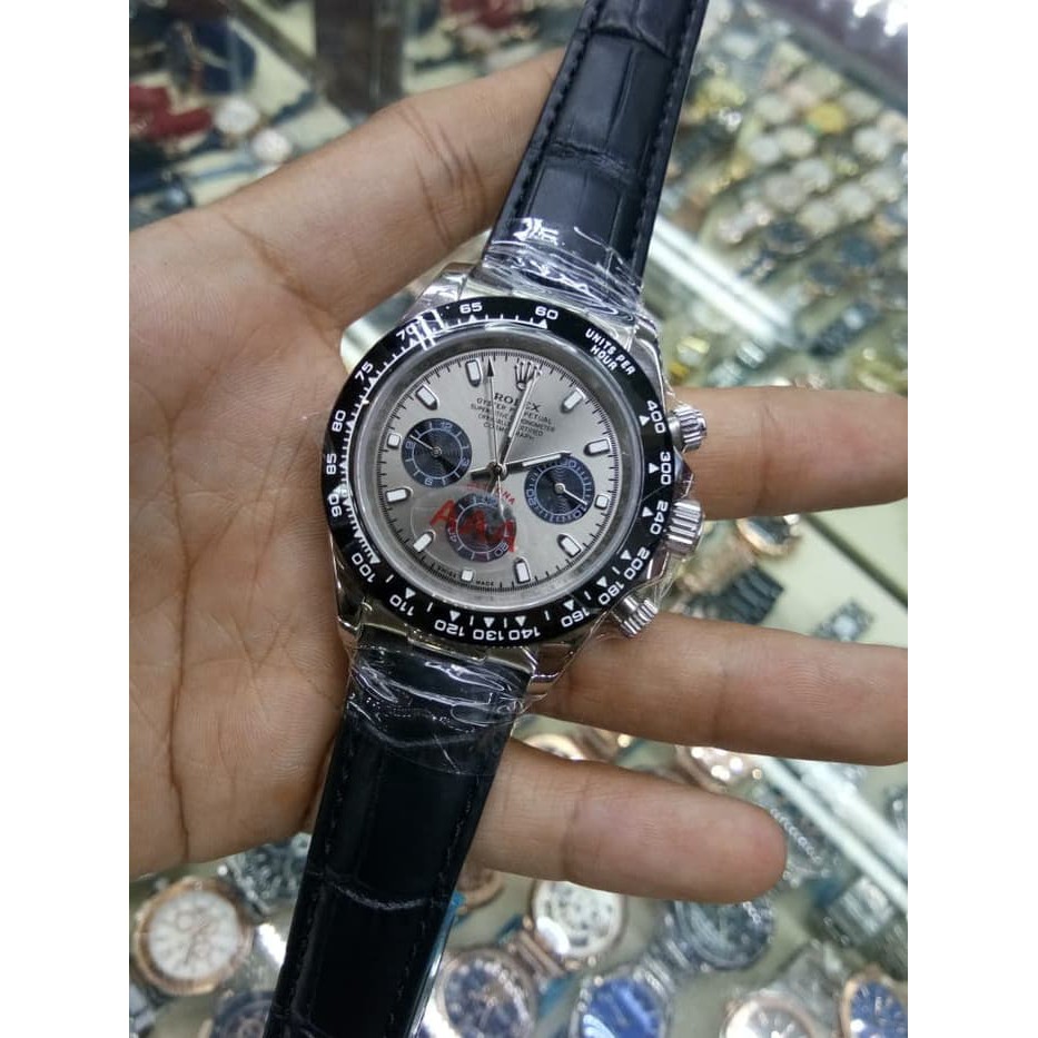 Jam Tangan Rolex Daytona Silver Black