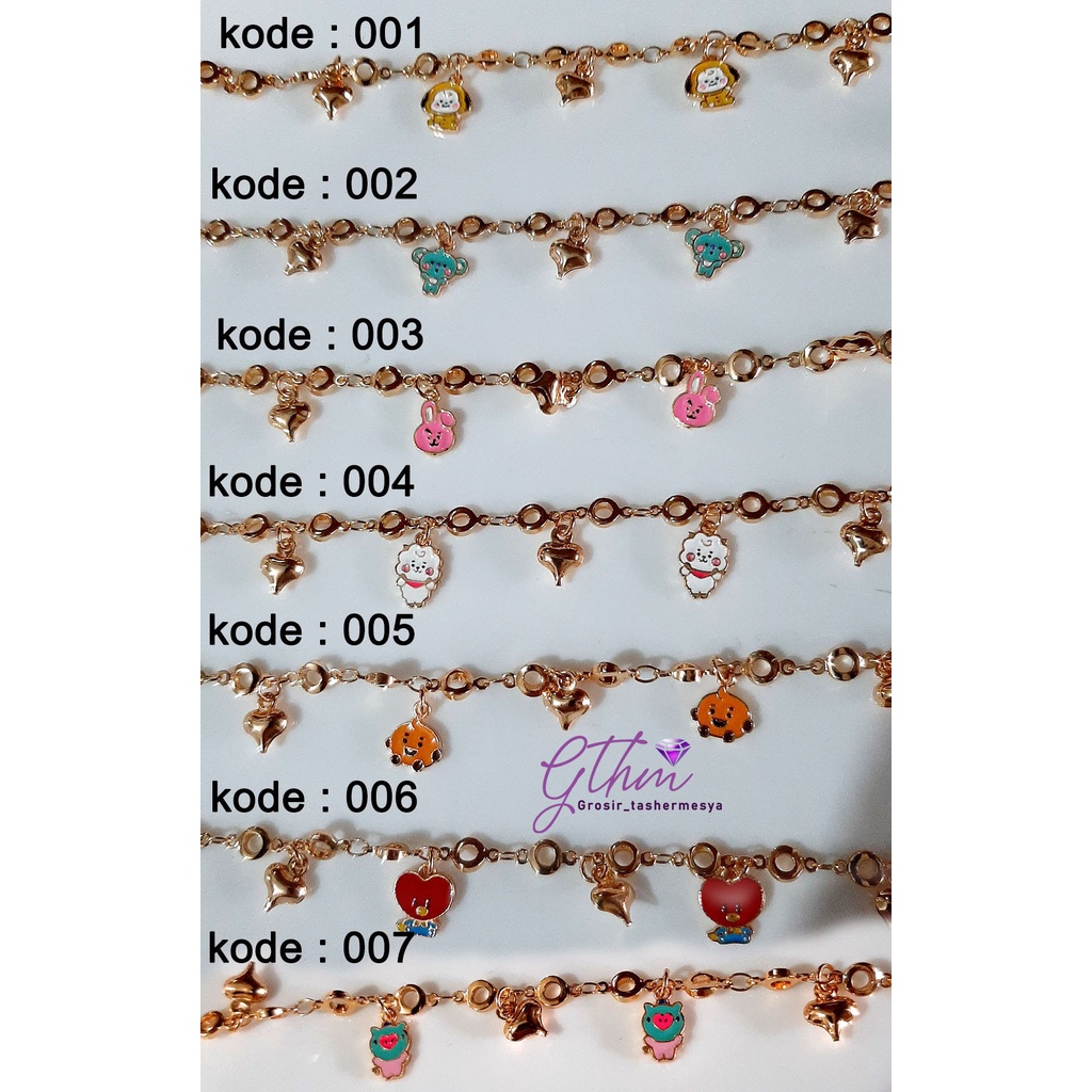 Gelang BTS anak-anak dan remaja perhiasan fashion import kualitas premium anti karat gla050