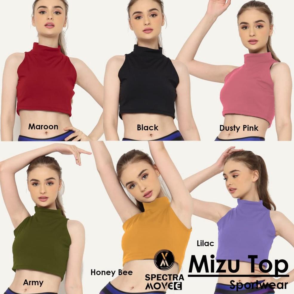 Baju senam MIZU TOP kaos crop atasan senam baju zumba kaos senam baju sport bandung - IMN.21Jl22g