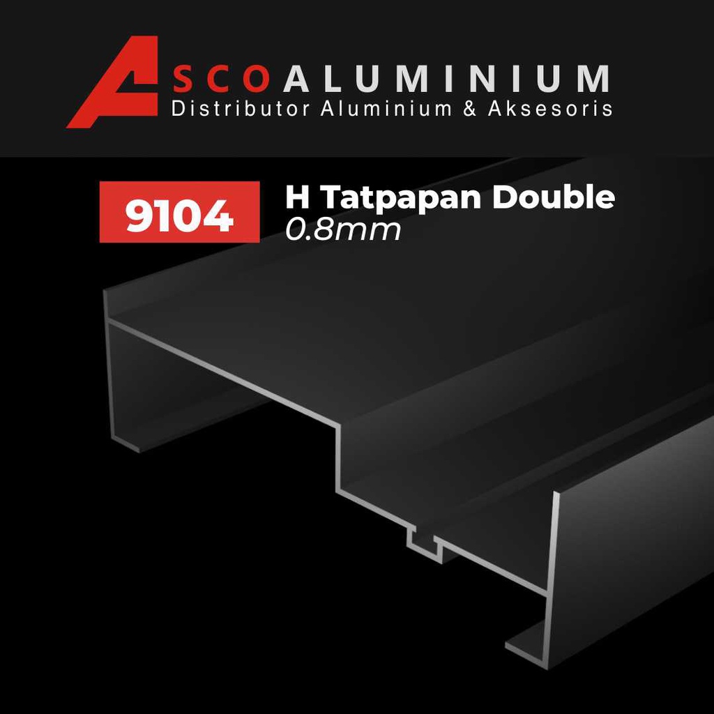 Aluminium Rel Bawah Double Profile 9104 Sliding Door