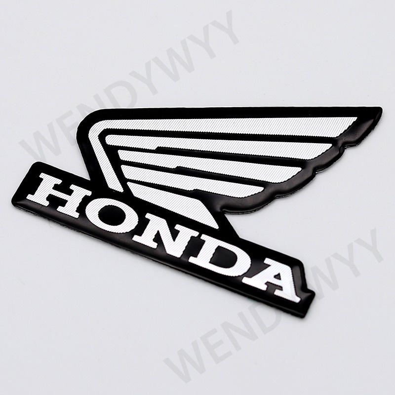 1 Pasang Stiker emblem logo Honda Kiri &amp; Kanan Bahan metal Warna Krom