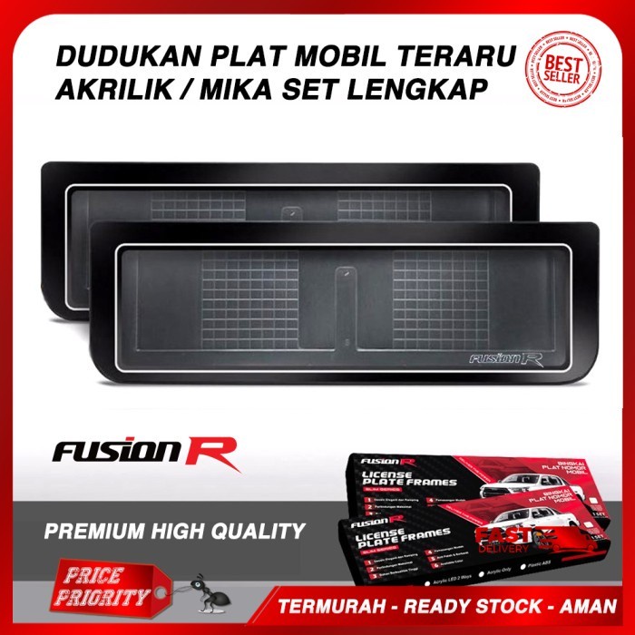 dudukan / cover / Tatakan Tempat Plat Nomor Mobil Akrilik SET Lengkap MURAH