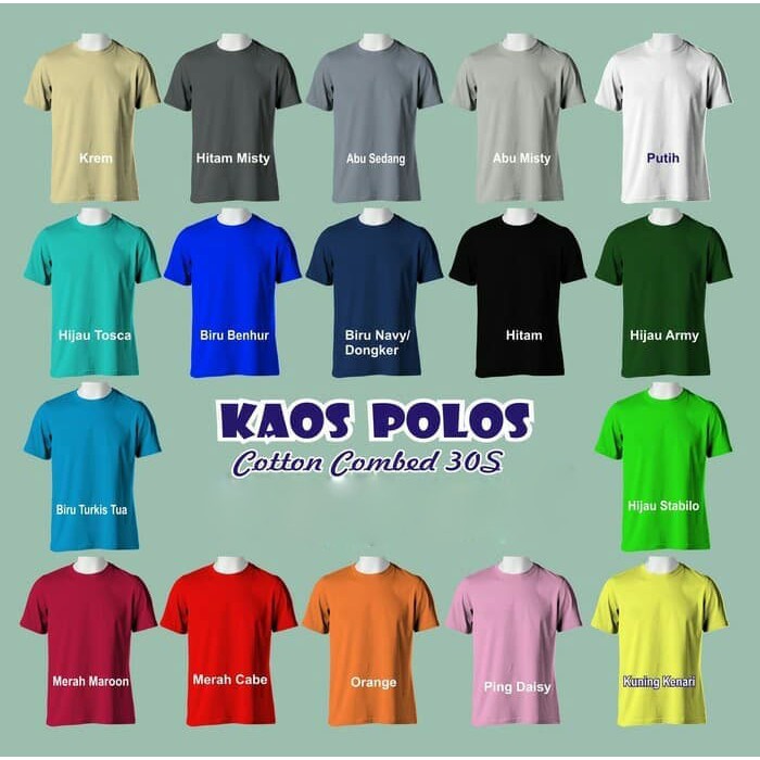 Kaos DISTRO Polos Dewasa Cotton Combed 30s jahitan LENGAN PENDEK rapih adem dipakai