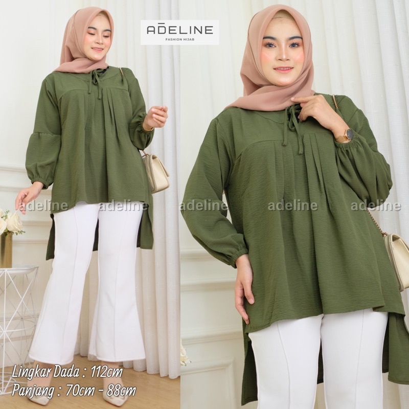 Freya Top - Atasan Wanita Blouse Oversize Crinkle Floy / 389-6996