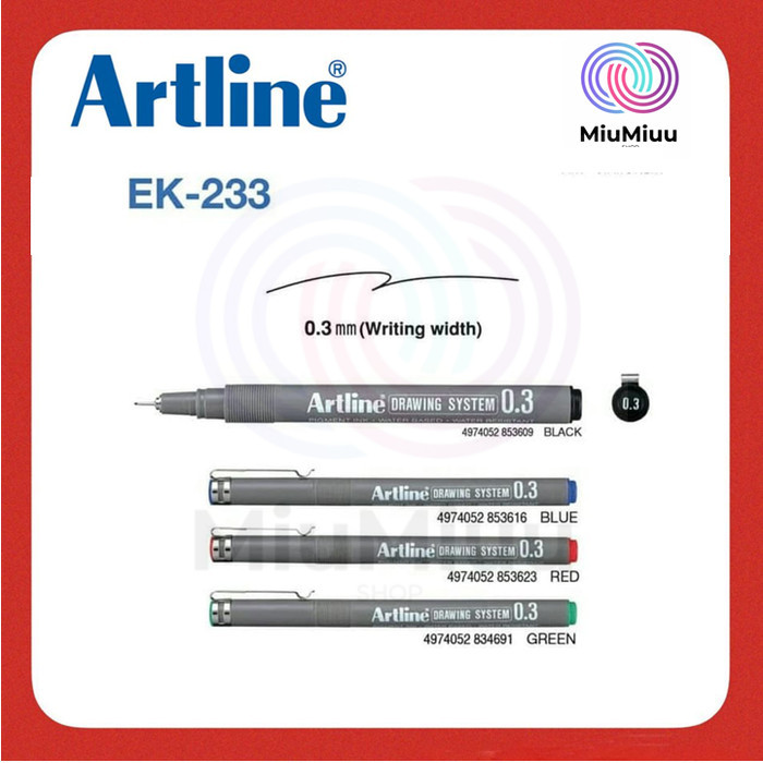 

PULPEN MENGGAMBAR LUKIS DRAWING PEN ARTLINE EK-233 UKURAN 0.3MM