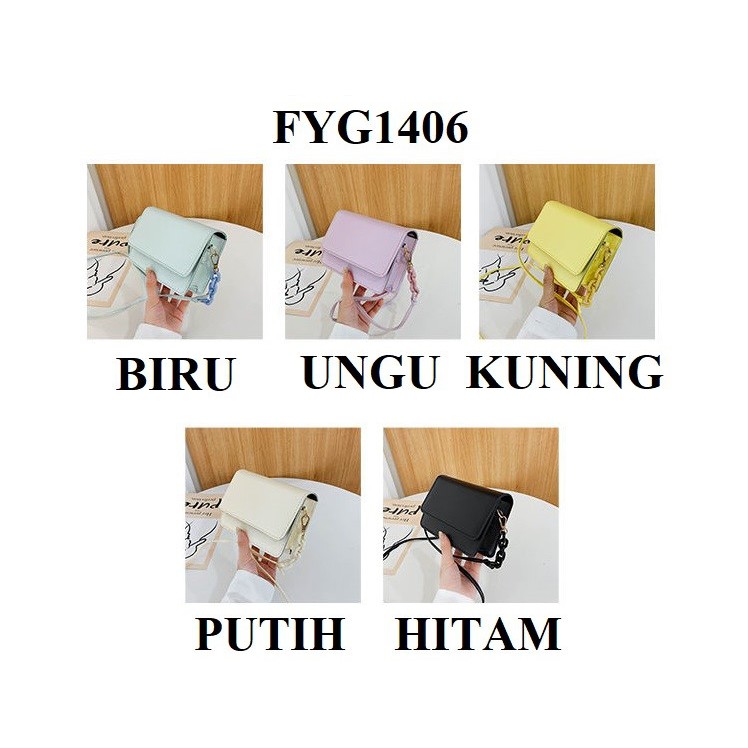 Retaily RY1406 Tas Selempang Kotak Mini Satchel Slingbag Kecil Bahan PU
