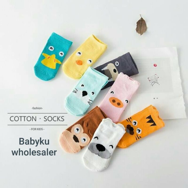 Kaos kaki bayi ada anti slip 3d animal motif / Baby socks animal motif