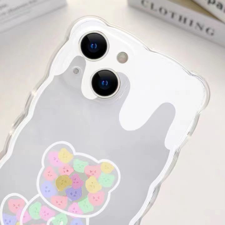 Soft Case Pelindung Transparan Motif Beruang Untuk Iphone 13 12 Pro Max 11 XS XR X 8 7 6 Plus Mini