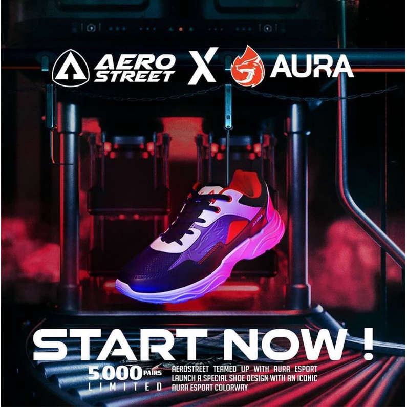 Aerostreet X Aura The Fire In You -Size 42- LIMITED - Sepatu Sneakers Casual Sport Pria Wanita