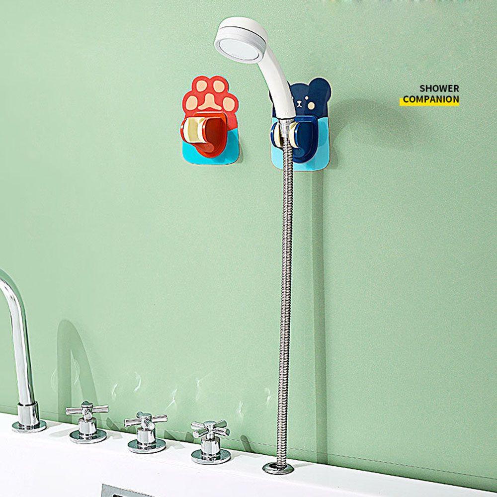 Top Adjustable Self-Adhesive Bracket Tanpa Lubang Multifungsi Adjustable Dinding Penyimpanan Kait Sticky Shower Stand Aksesoris Kamar Mandi Gantungan Perekat Shower Head Holder ​