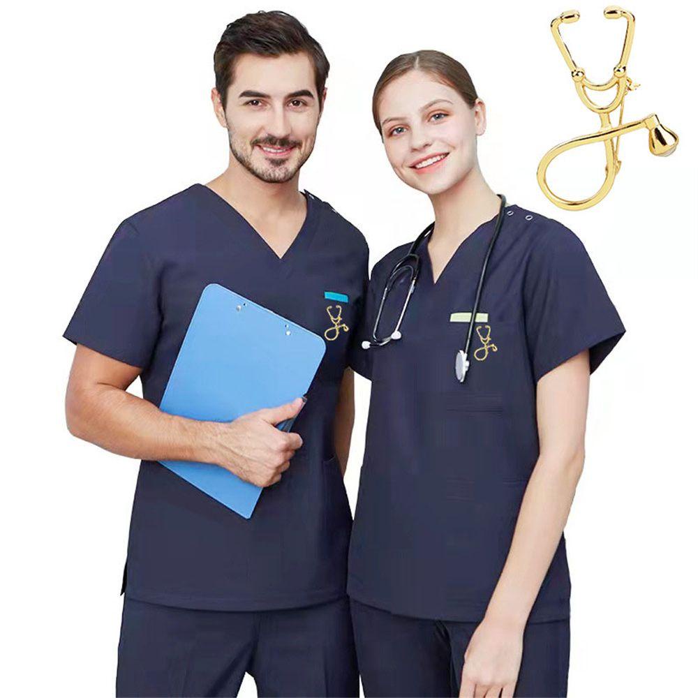 Preva Stetoskop Bros Hadiah Emas Sliver Coat Lapel Pin Jaket Dokter Pin