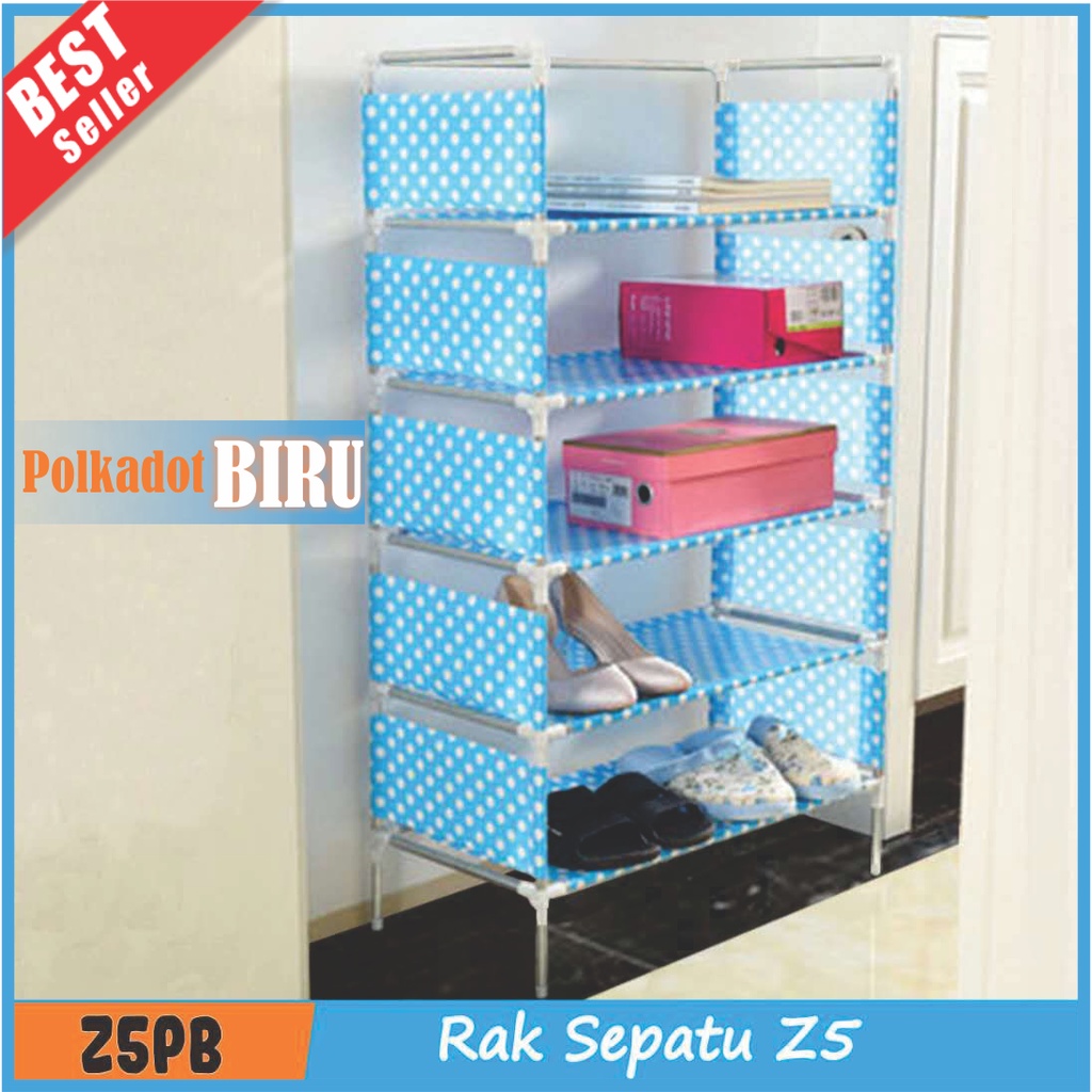 COD Rak Sepatu 5 Susun / Tempat Sepatu Sendal 5 Tingkat Portable Shoes Rack Rangka Besi Kuat murah