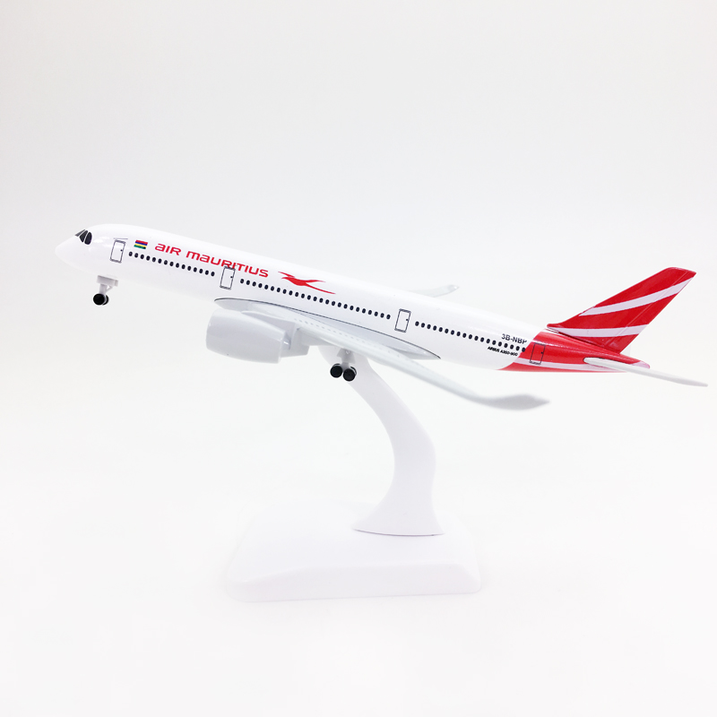 Mauritius A350 Model Pesawat Airbus 350 Diecast Bahan Metal Ukuran 16CM / 20CM