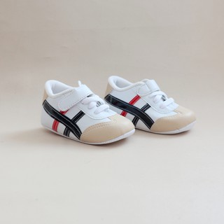 Nuna Store Sepatu Anak Bayi Laki - laki 0 - 12 Bulan Bahan Kanvas kain Motif Sepatu stripe
