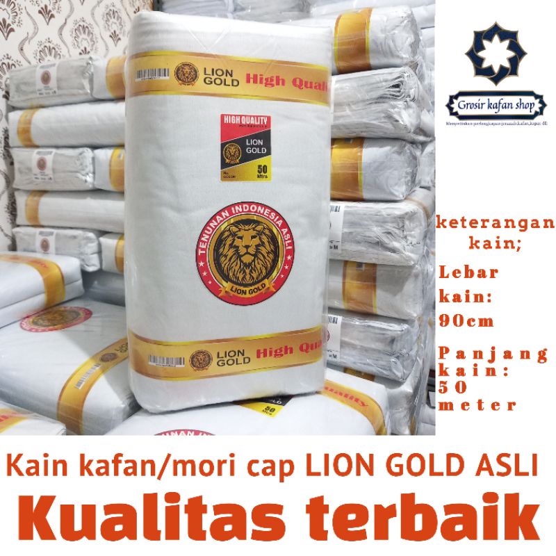 Kain kafan / mori Lebar 90cm X 50Meter cap LION GOLD